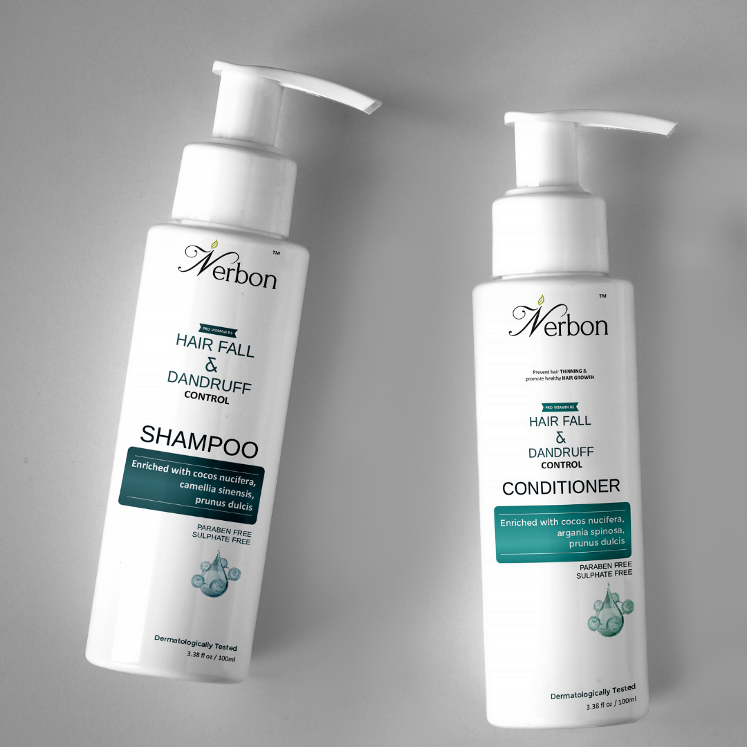 Nerbon Hair Fall and Dandruff Control Shampoo  & Hair Fall & Dandruff Control Conditioner Combo