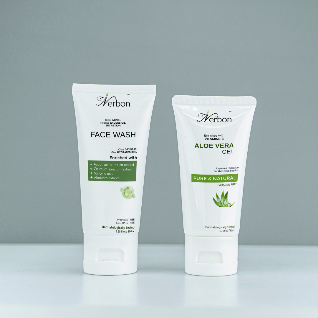Nerbon Neem Tulsi Face Wash & Aloe Vera Gel Combo