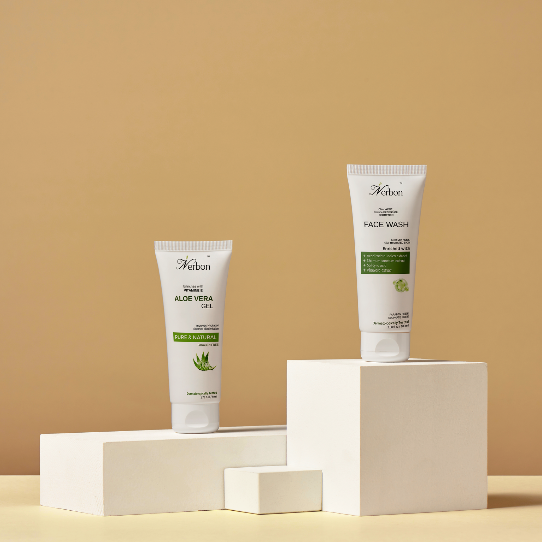 Nerbon Neem Tulsi Face Wash & Aloe Vera Gel Combo