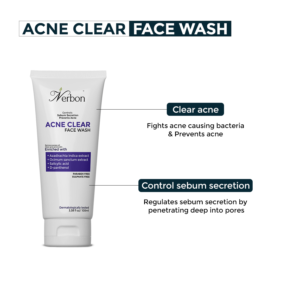 Nerbon Acne Clear Face Wash – For Oily & Acne-Prone Skin