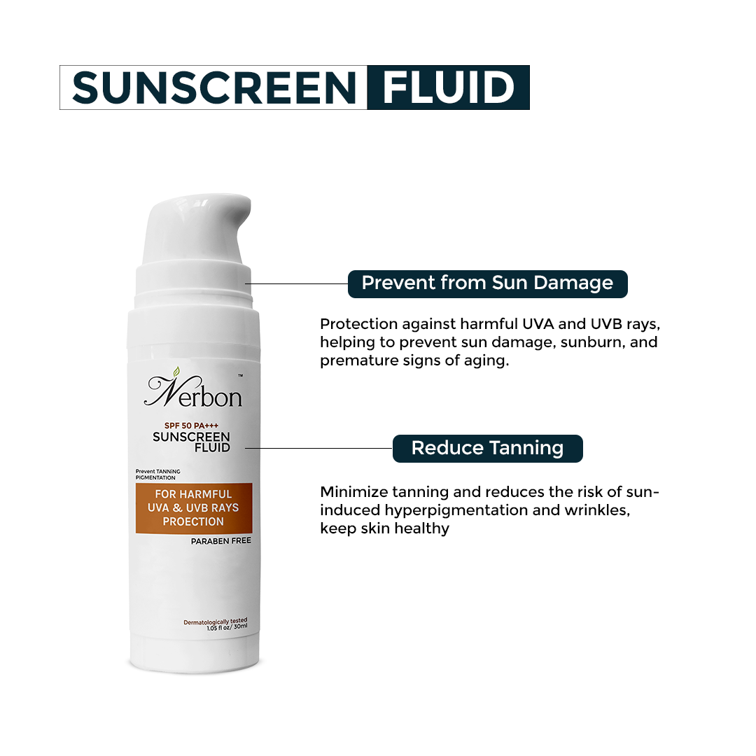 Nerbon Sunscreen Fluid SPF 50 – Lightweight & Non-Greasy