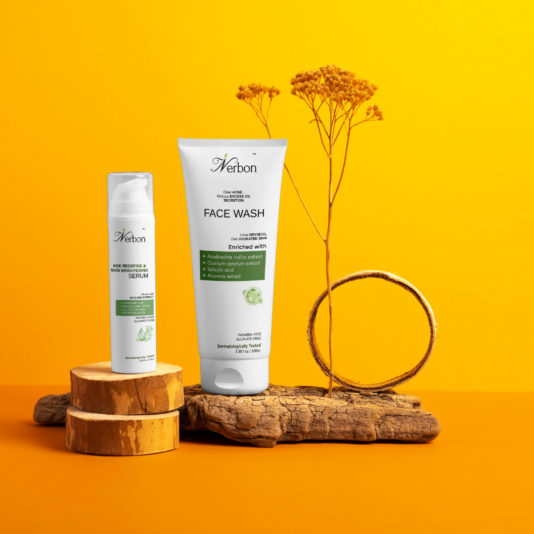 Nerbon Neem Tulsi Face Wash & Skin Repairing Gel Combo