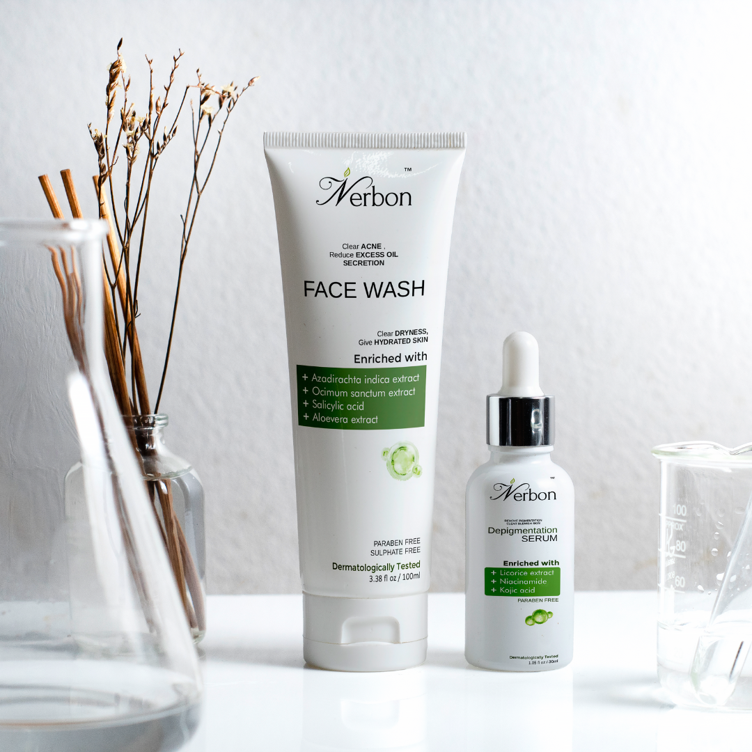 Nerbon Neem Tulsi Face Wash  & Depigmentation Serum  Combo